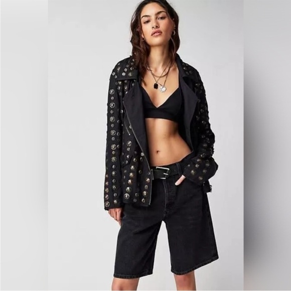 Free People Chelsea Coin Moto Jacket Size S $700 NWT - Picture 3 of 17